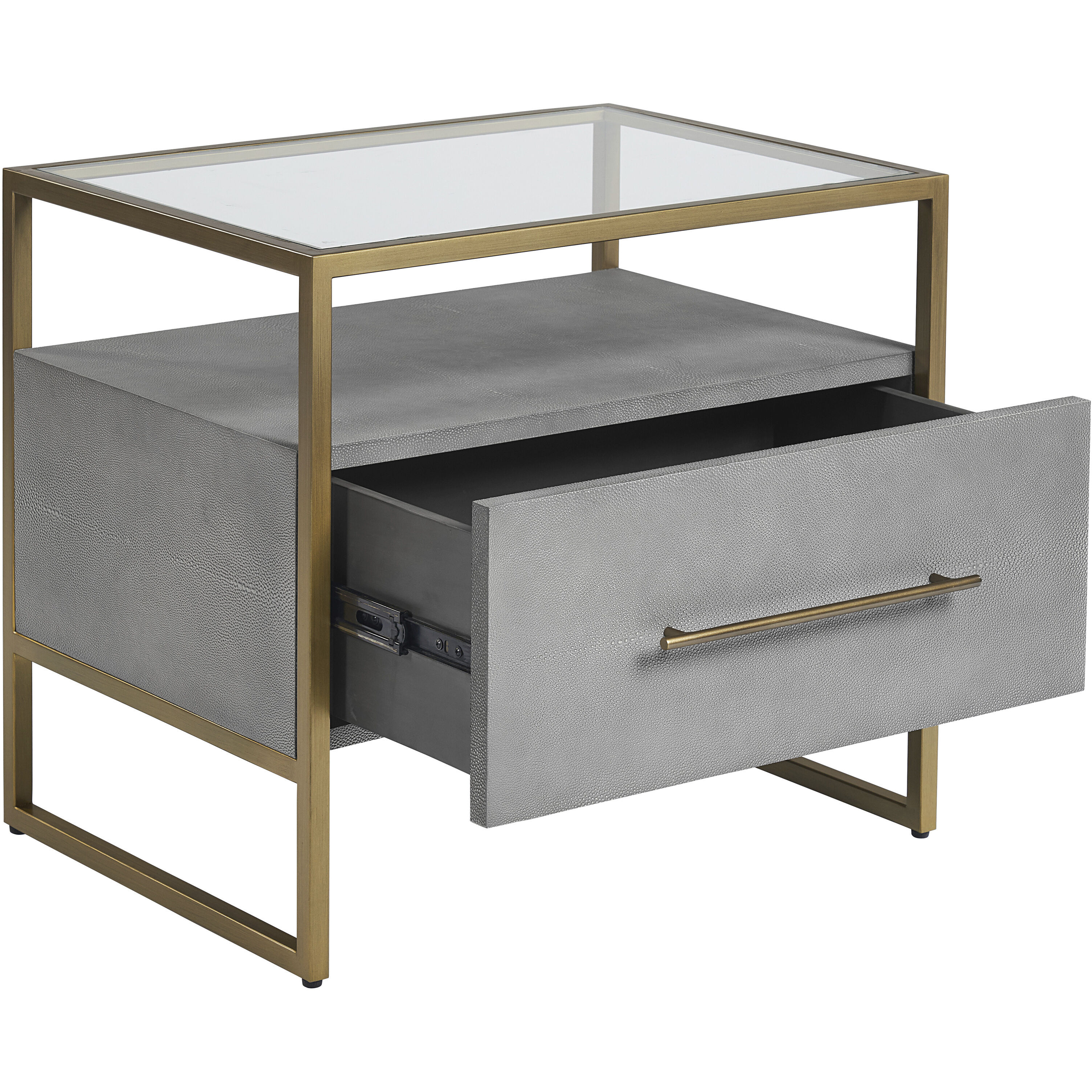 Venice 25.25 X 22.5 inch Grey Shagreen Night Stand